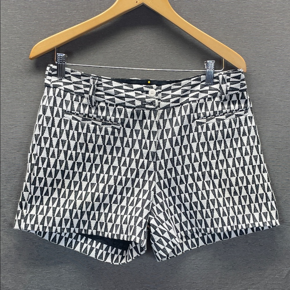 Cartonnier Anthropologie Geometric High Waist Shorts in Black and White